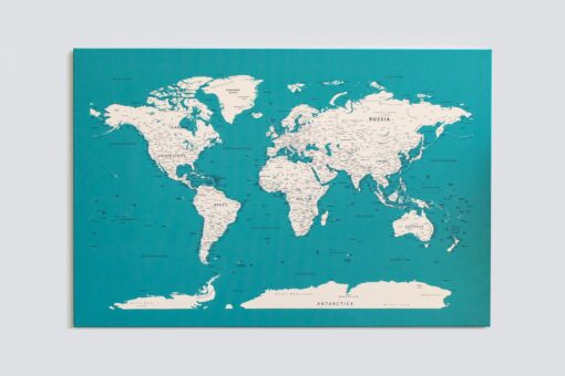 Dangiškas, detalus pasaulio žemėlapis ant sienos